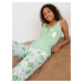 Zelené dvoudílné bavlněné pyžamo s potiskem