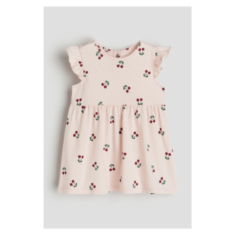 H & M - Žerzejové šaty's volánky - růžová H&M