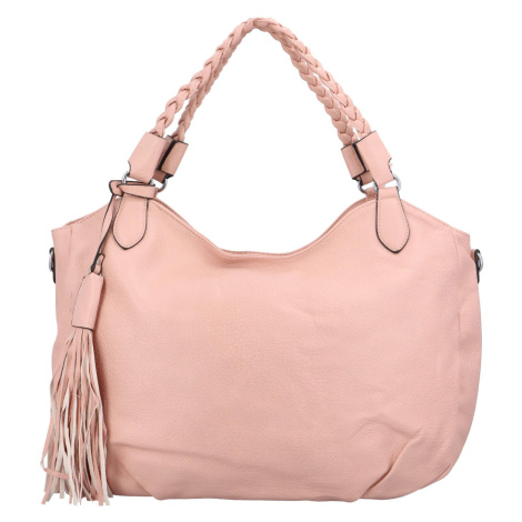 Trendová dámská koženková kabelka Ahti, pastelově růžová Sara Moda