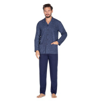 Pánské pyžamo model 18988445 modré s knoflíky - Regina