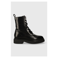 Kožené kotníkové boty Gant Zandrin dámské, černá barva, na platformě, 27541381.G00