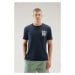 Tričko woolrich flag t-shirt melton blue