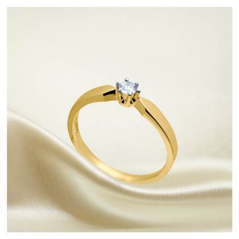 Luxusní zlatý prsten s diamantem Planet Shop