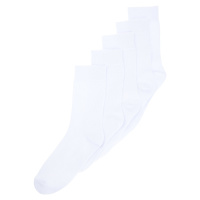 Trendyol 5-Pack bílé bavlněné texturované ponožky střední délky ve stylu college-tenis