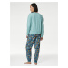 Petrolejové dámské květované pyžamo Marks & Spencer