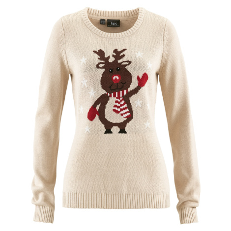 Pletený svetr s vánočním motivem Bonprix