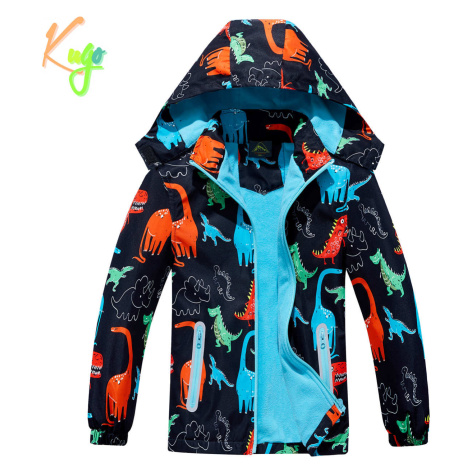 Chlapecká podzimní bunda, zateplená KUGO B2857, černá, dinosauři Barva: Černá