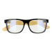 Sunmania Sunmania Černé dřevěné čiré brýle Wayfarer "Clear Wood" 727586052