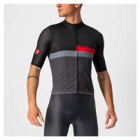 CASTELLI Cyklistický dres s krátkým rukávem - A BLOCCO - červená/černá/šedá