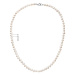 Perlový náhrdelník z pravých říčních perel bílé oválné perly 22037.1