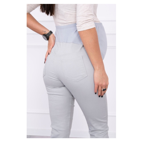 Těhotenské kalhoty, barevné džíny šedé Kesi