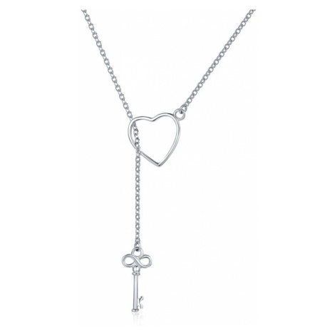Linda's Jewelry Stříbrný náhrdelník Klíč od srdce INH036