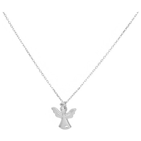 Dámský náhrdelník z bílého zlata s andílkem 42cm ZLNAH149F + DÁREK ZDARMA Ego Fashion