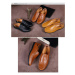 Pánské kožené mokasíny nazouvací obuv loafers