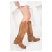 Soho Tan Suede Women's Boots 19850