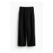 H & M - Široké kalhoty z lněné směsi - černá