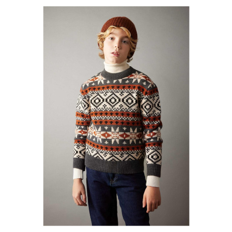 DEFACTO Boy's Regular Fit Crew Neck Knitwear Sweater