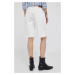 Bavlněné šortky Polo Ralph Lauren bílá barva, hladké, high waist
