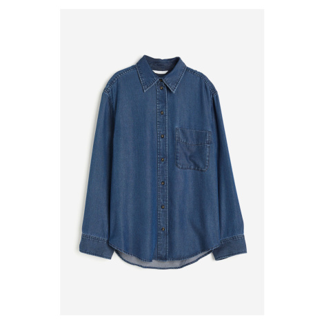H & M - Džínová košile z lyocellu - modrá H&M