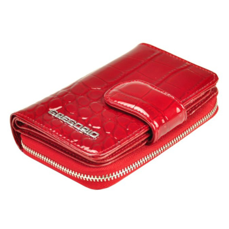 Luxusní dámská kožená peněženka Isidora croco, červená GREGORIO