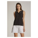 Polokošile la martina woman polo sleeveless piquet s černá