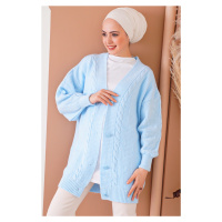 Bigdart 15768 Hijab Knitwear Cardigan - Blue