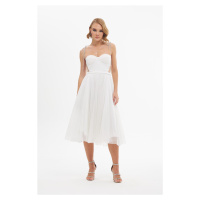 Carmen Ecru Tulle Stone Princess Promise Dress