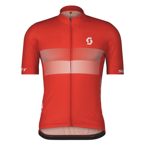 SCOTT Cyklistický dres s krátkým rukávem - RC TEAM 10 SS - bílá/červená