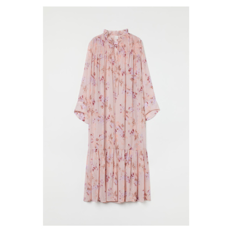 H & M - Dlouhé šifonové šaty - růžová H&M