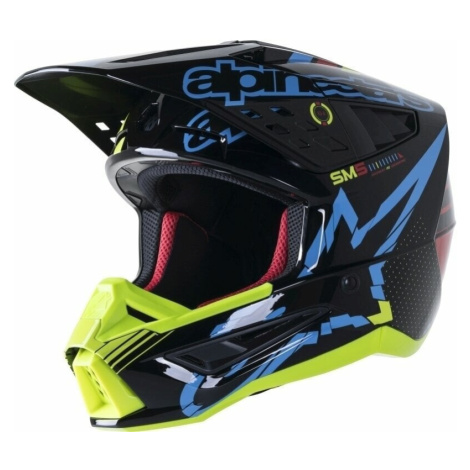 Alpinestars S-M5 Action Helmet Black/Cyan/Yellow Fluorescent/Glossy Přilba
