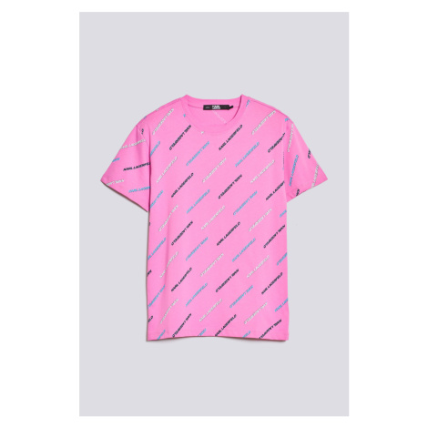 Tričko karl lagerfeld aop future logo t-shirt růžová