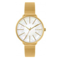 Zlaté dámské hodinky MINET PRAGUE Gold Flower Mesh MWL5144