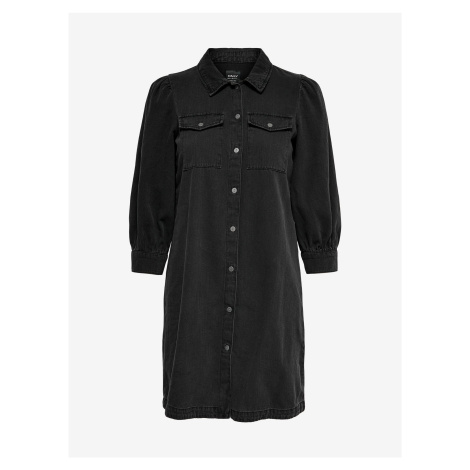 Černé košilové džínové šaty ONLY Felica