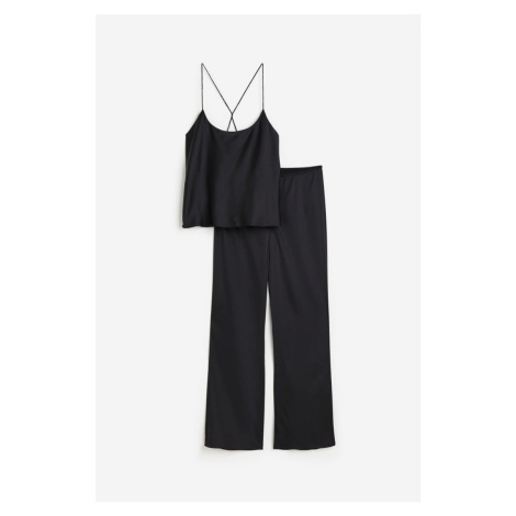 H & M - Saténové pyžamo - černá H&M