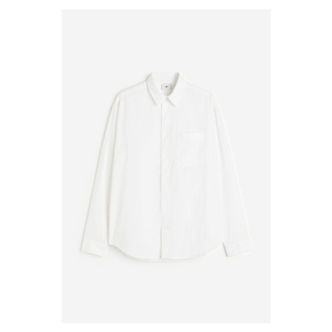 H & M - Košile z lněné směsi Relaxed Fit - bílá H&M