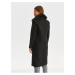 Černý kabát s límcem z umělého kožíšku TOP SECRET