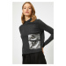 Koton Sequin Detailed Stand Up Collar Sweater