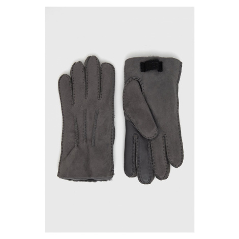 Semišové rukavice UGG pánské, šedá barva
