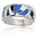 Luxusní stříbrný prsten zdobený smaltem STRP0512F + dárek zdarma