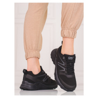 Moderní trekingové boty dámské černé bez podpatku