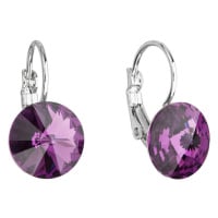 Náušnice Rivoli se Swarovski Elements Amethyst 12 mm