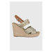 Sandály Tommy Hilfiger dámské, béžová barva, na klínku