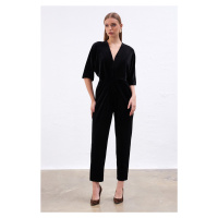 Gusto Velvet Jumpsuit - Black