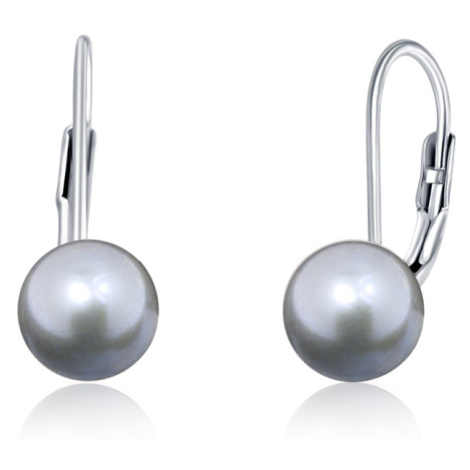 JVD Stříbrné náušnice s pravými šedými perlami SVLE0476XD2P6cm