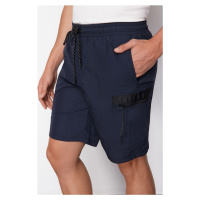 Trendyol Navy Blue Regular Fit Zipper Detailed Parachute Shorts