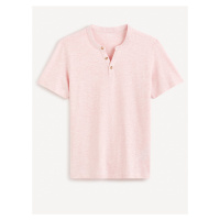 Růžové pánské tričko Celio Cegeti