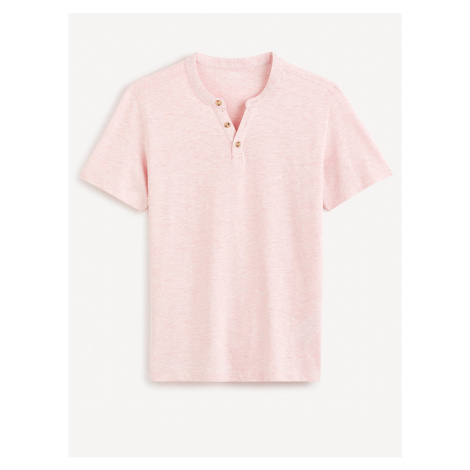 Růžové pánské tričko Celio Cegeti