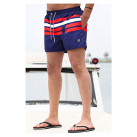 Madmext Navy Blue Striped Men's Swim Shorts 6363
