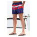 Madmext Men's Navy Striped Striped Shorts 6363