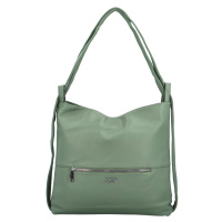Stylový dámský koženkový kabelko-batoh Korelia, zelený